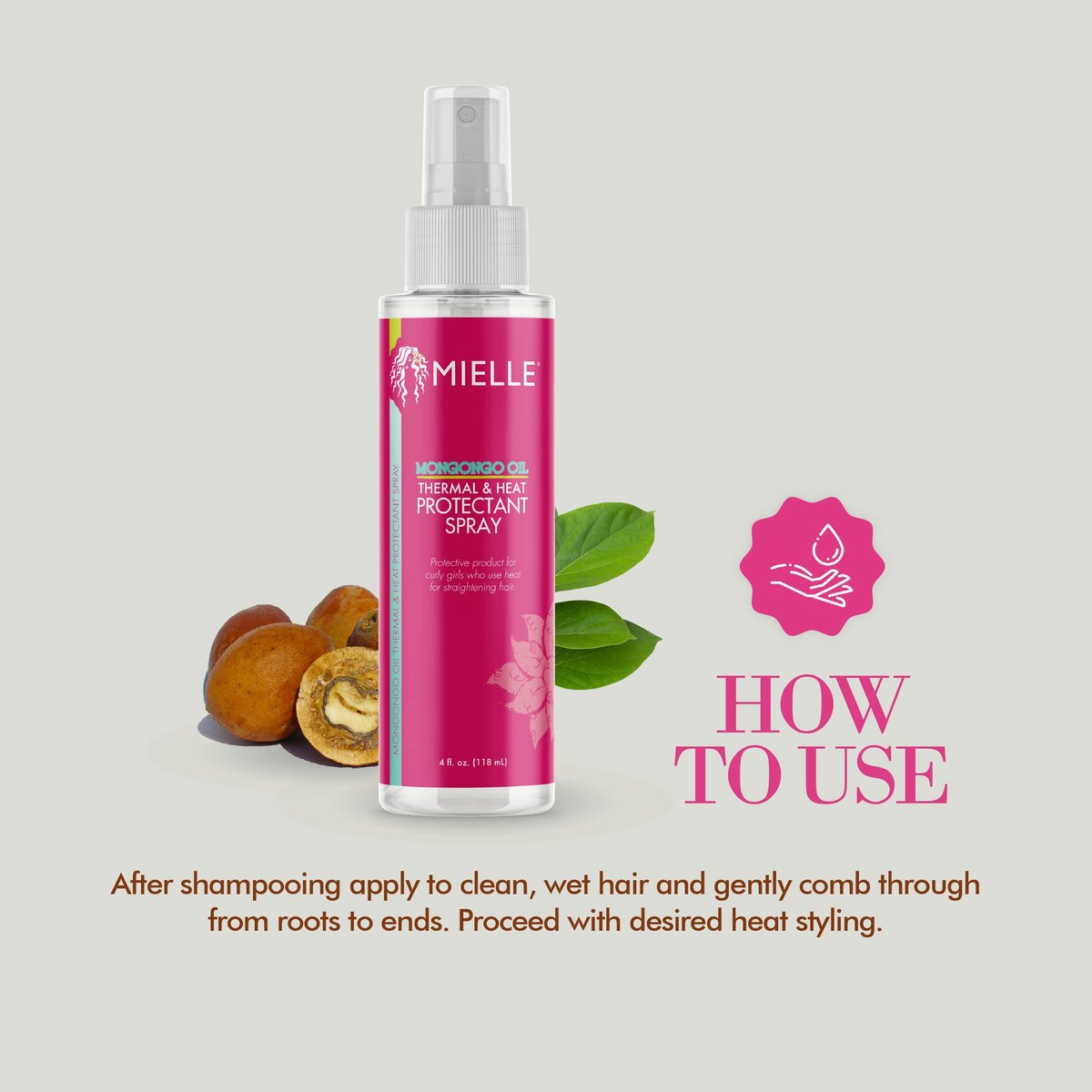 Mielle Organics Mongongo Oil Thermal & Heat Protectant Spray – 4 oz - görsel 9