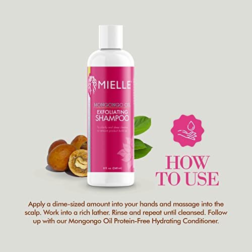 Mielle Organics Mongongo Oil Exfoliating Hair Shampoo - Sulfate-Free Scalp Exfoliator for Build-Up Removal, 8 oz - görsel 10