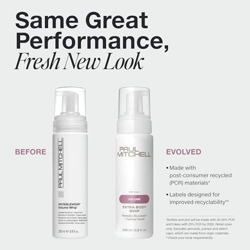 Paul Mitchell Invisiblewear Extra-Body Whip Conditioning Mousse for Fine Hair – Humidity Resistance, Natural Finish – 6.8 fl. oz Avelisse