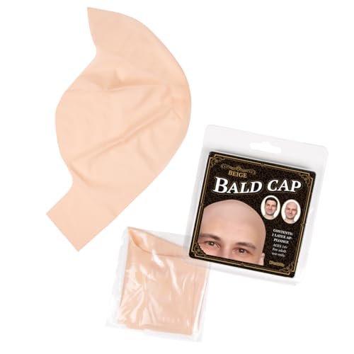 Kangaroo Latex Bald Cap for Adults - Realistic Tan Beige Head Skin Wig Cap for Men and Women - Theatrical, Cosplay & Costume Accessory - görsel 16