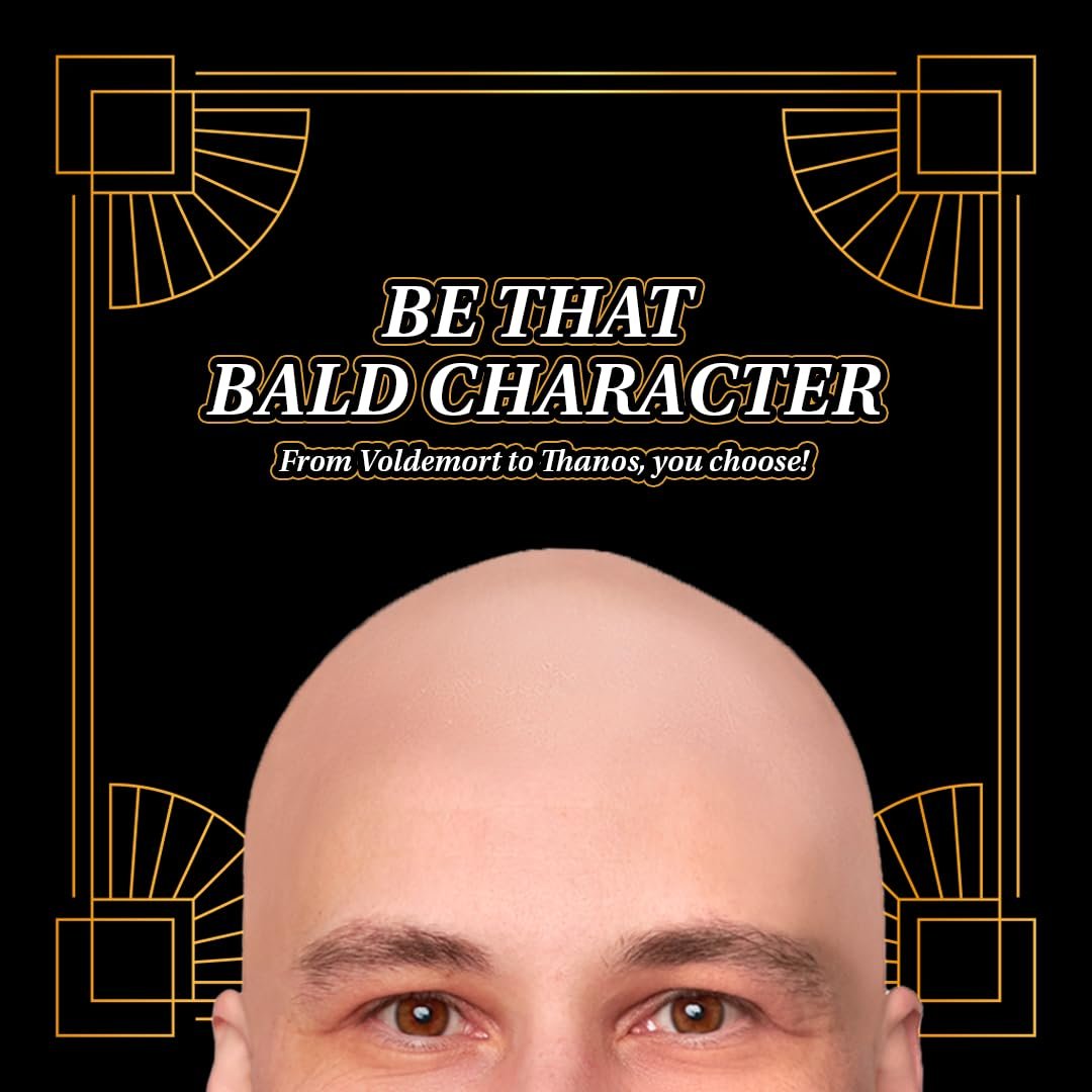 Kangaroo Latex Bald Cap for Adults - Realistic Tan Beige Head Skin Wig Cap for Men and Women - Theatrical, Cosplay & Costume Accessory - görsel 11