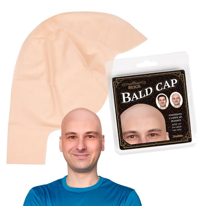 Kangaroo Latex Bald Cap for Adults - Realistic Tan Beige Head Skin Wig Cap for Men and Women - Theatrical, Cosplay & Costume Accessory