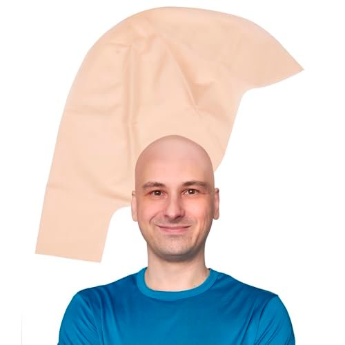 Kangaroo Latex Bald Cap for Adults - Realistic Tan Beige Head Skin Wig Cap for Men and Women - Theatrical, Cosplay & Costume Accessory - görsel 2