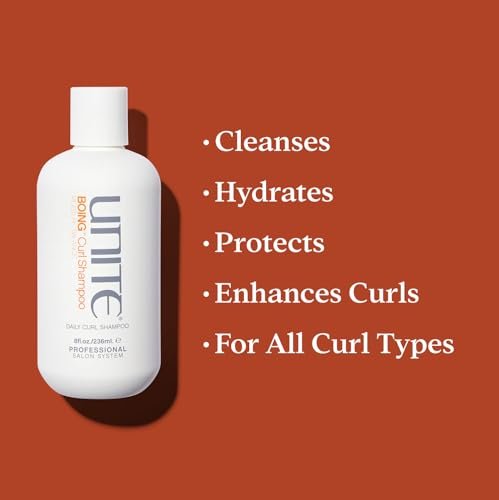UNITE Hair BOING Curl Shampoo – Hydrating Cleanser for Wavy, Curly & Coily Hair – 8 Fl Oz Avelisse