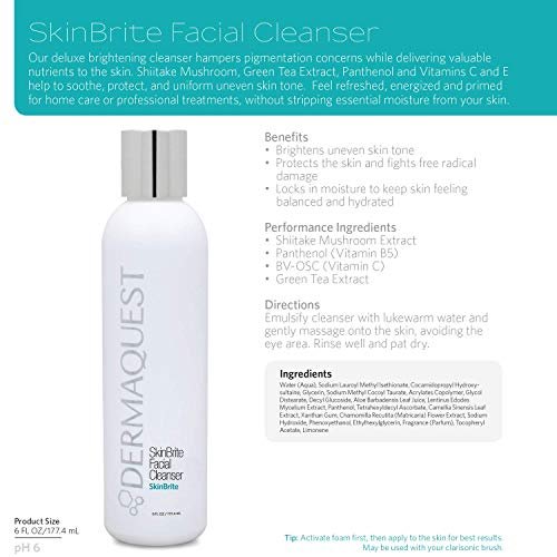 DermaQuest SkinBrite Facial Cleanser – Hydrating & Brightening Wash for Uneven Skin Tone & Hyperpigmentation (6 oz) - görsel 12