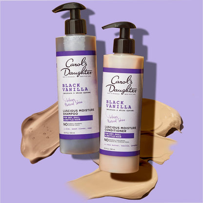 Carol's Daughter Black Vanilla Sulfate Free Shampoo and Conditioner Set for Curly, Wavy or Natural Hair, Moisturizing Hair Care for Dry, Damaged Split Ends, 12 Fl Oz Each Avelisse
