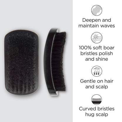 Diane 100% Boar Bristle Curved Brush for Detangling, Smoothing, and Restoring Shine - For Fine to Medium Hair, Men and Women