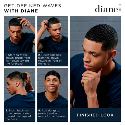 Diane 100% Boar Bristle Curved Brush for Detangling, Smoothing, and Restoring Shine - For Fine to Medium Hair, Men and Women