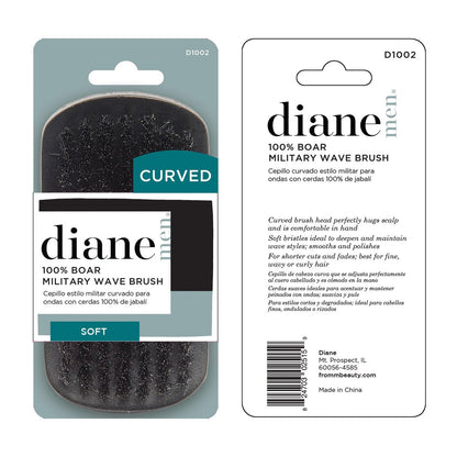 Diane 100% Boar Bristle Curved Brush for Detangling, Smoothing, and Restoring Shine - For Fine to Medium Hair, Men and Women