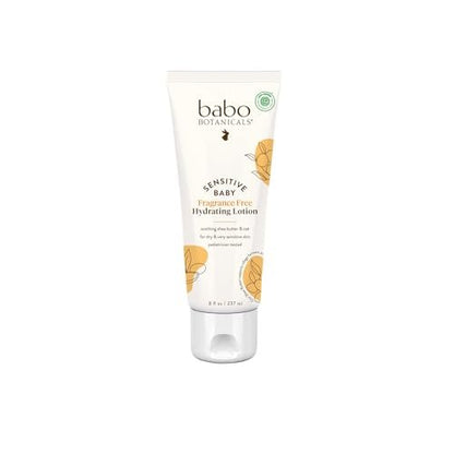 Babo Botanicals Sensitive Baby Fragrance-Free Daily Hydrating Baby Lotion - EWG Verified, Vegan, for Body & Face - 8 fl oz