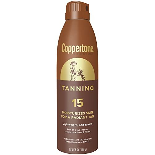 Coppertone Tanning Sunscreen Spray SPF 15, Water Resistant, Lightweight & Non-Greasy, 5.5 oz - görsel 2