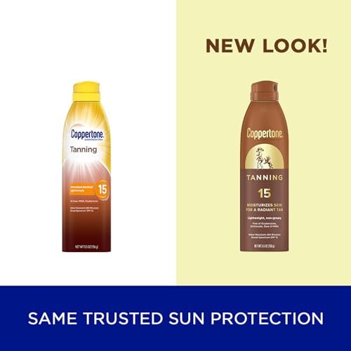 Coppertone Tanning Sunscreen Spray SPF 15, Water Resistant, Lightweight & Non-Greasy, 5.5 oz - görsel 4