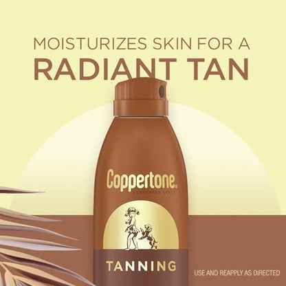 Coppertone Tanning Sunscreen Spray SPF 15, Water Resistant, Lightweight & Non-Greasy, 5.5 oz