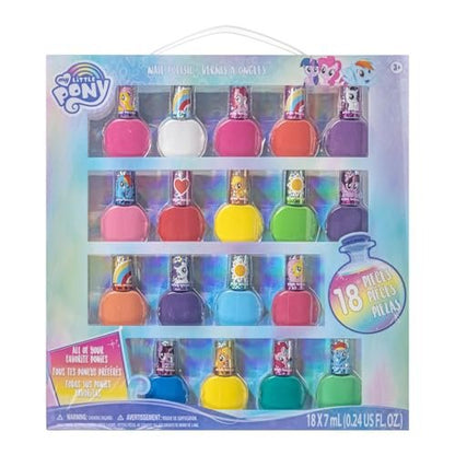 My Little Pony Water Based Peel-Off Nail Polish Set - 18 Non-Toxic Colors for Girls, Kids, Teens - Perfect for Parties, Sleepovers, and Makeovers