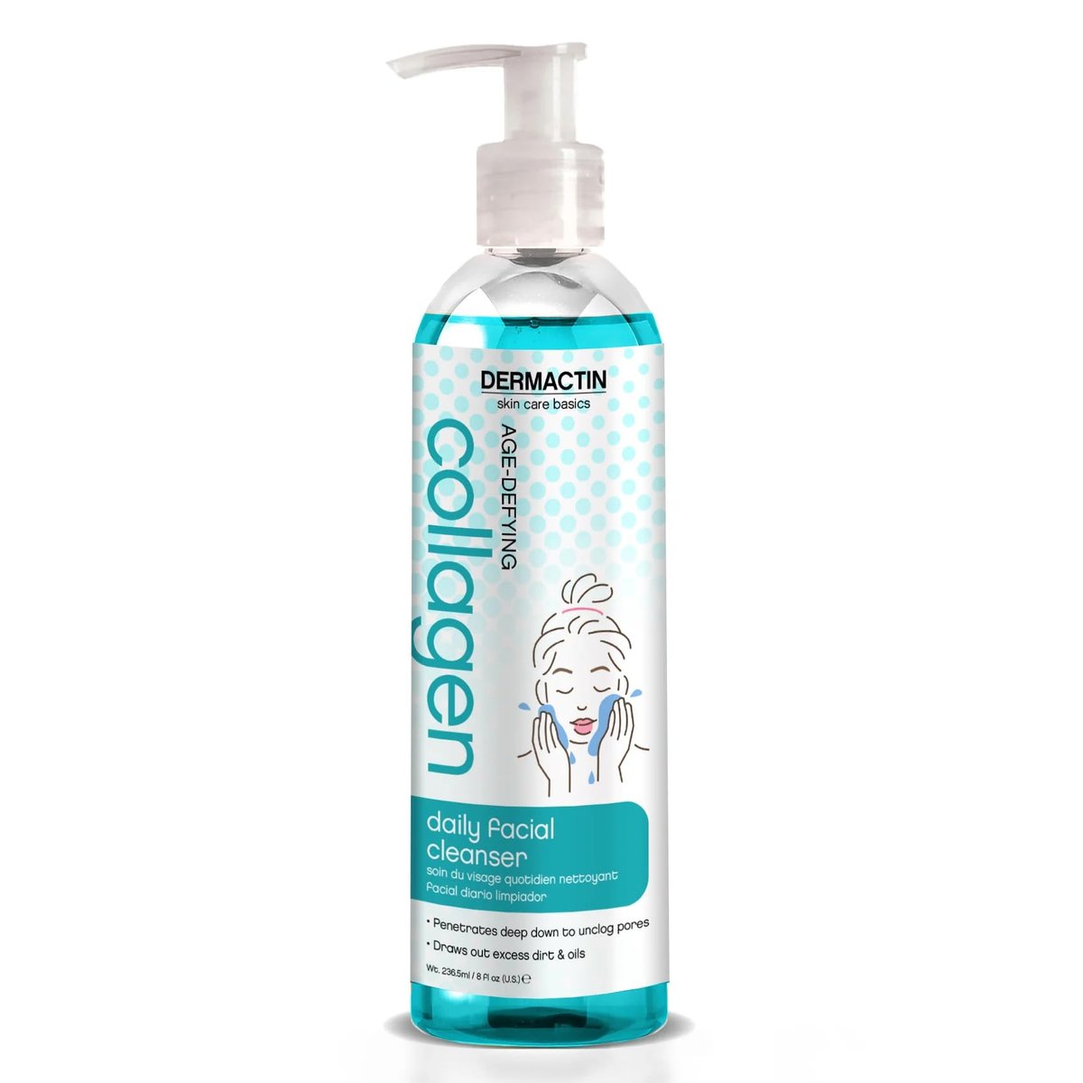 Dermactin-TS Daily Facial Cleanser with Collagen, 8 fl oz - Gentle Cleansing for Healthy Skin - görsel 1