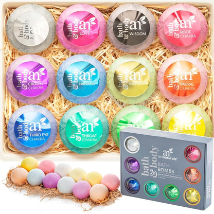 Artnaturals Large Bath Bombs Gift Set – 12 Pack (4 oz / 113g Each) – Natural Handmade Essential Oil Spa Bath Bombs for Relaxation, Moisturizing, and Fun for Women, Men, and Kids