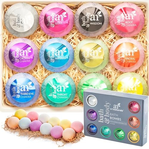 Artnaturals Large Bath Bombs Gift Set – 12 Pack (4 oz / 113g Each) – Natural Handmade Essential Oil Spa Bath Bombs for Relaxation, Moisturizing, and Fun for Women, Men, and Kids - görsel 2