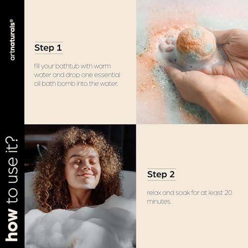 Artnaturals Large Bath Bombs Gift Set – 12 Pack (4 oz / 113g Each) – Natural Handmade Essential Oil Spa Bath Bombs for Relaxation, Moisturizing, and Fun for Women, Men, and Kids - görsel 12