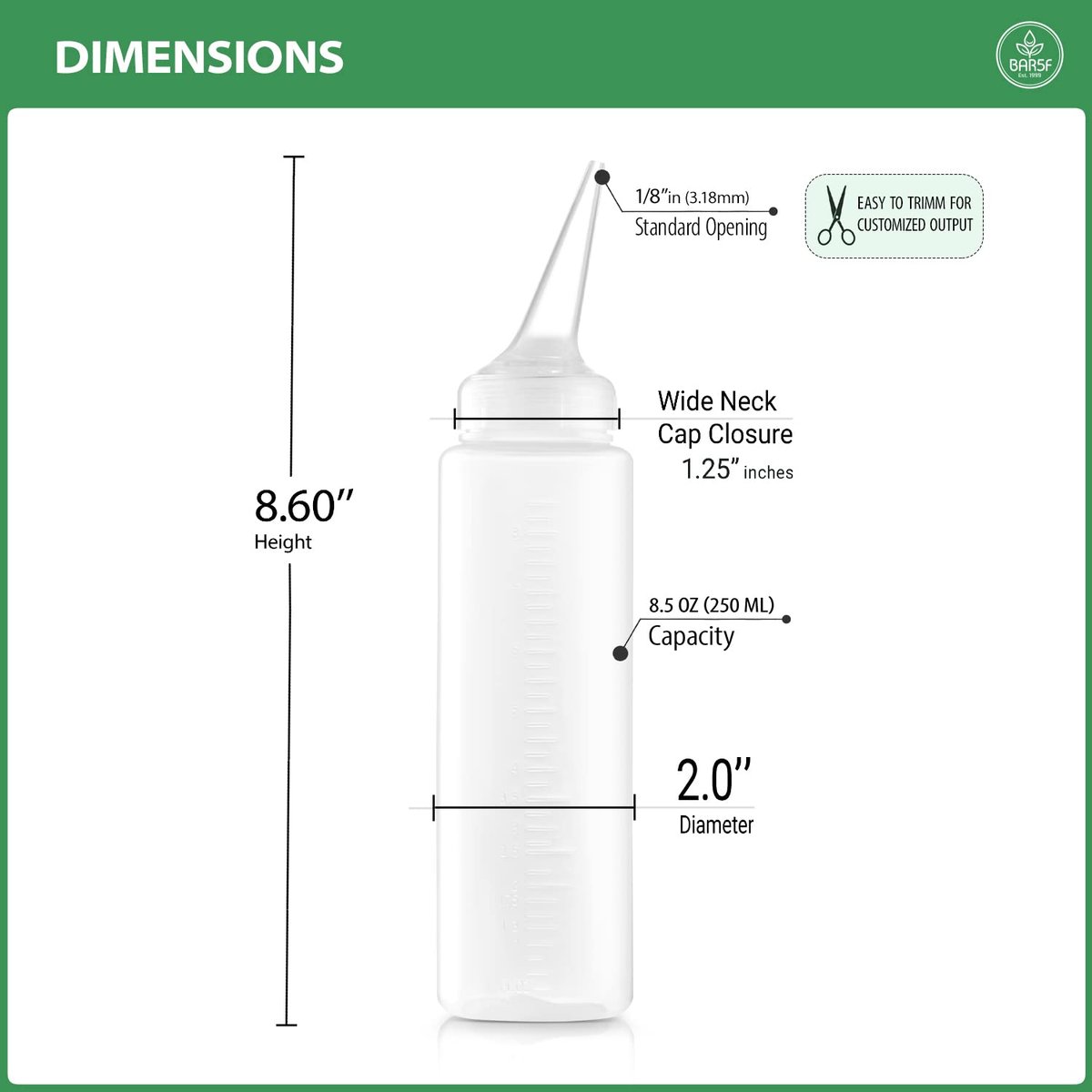 Bar5F Applicator Bottle with Angled Tip – 8.5 oz (Pack of 3) for Precise Application - görsel 8