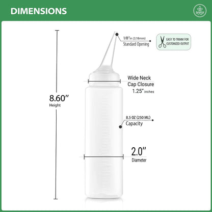 Bar5F Applicator Bottle with Angled Tip – 8.5 oz (Pack of 3) for Precise Application
