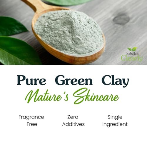 Clearly CLAY Deep Pore Cleansing Facial Mask | 100% Pure French Green Clay Powder for Acne, Blackheads, Dry & Oily Skin | Non-Drying Anti-Aging Natural Mineral Clay (Bulk 8 Oz) - görsel 6
