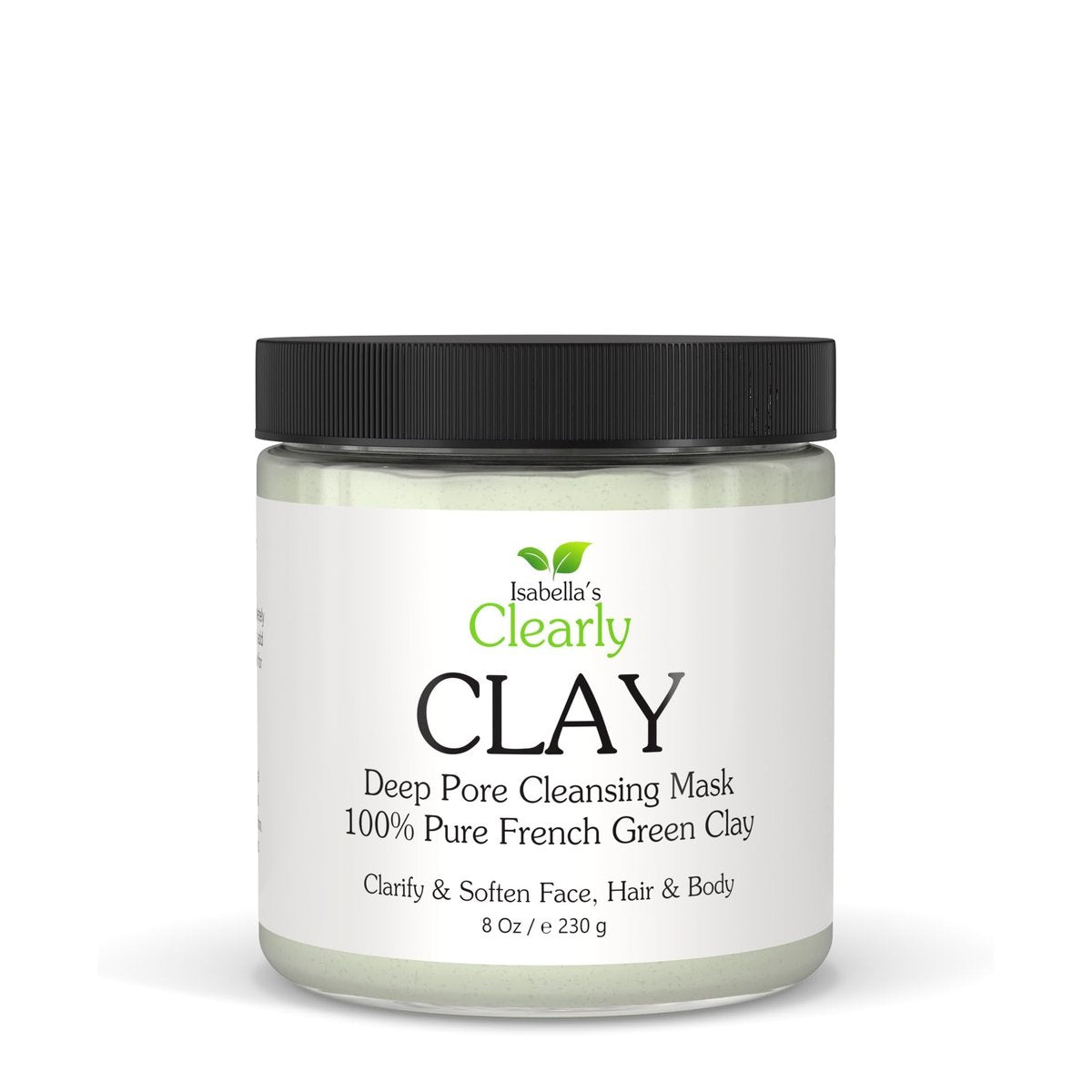 Clearly CLAY Deep Pore Cleansing Facial Mask | 100% Pure French Green Clay Powder for Acne, Blackheads, Dry & Oily Skin | Non-Drying Anti-Aging Natural Mineral Clay (Bulk 8 Oz) - görsel 1