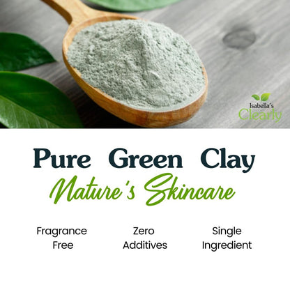 Clearly CLAY Deep Pore Cleansing Facial Mask | 100% Pure French Green Clay Powder for Acne, Blackheads, Dry & Oily Skin | Non-Drying Anti-Aging Natural Mineral Clay (Bulk 8 Oz)