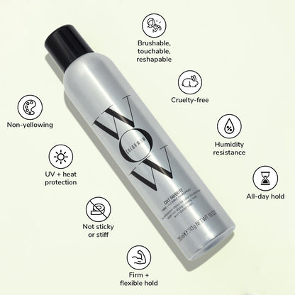 COLOR WOW Cult Favorite Firm + Flexible Hairspray – Lightweight All Day Hold with Humidity Resistance, Heat & UV Protection, Non-Stiff, Non-Sticky, Brushable, Non-Yellowing (10 oz) Avelisse