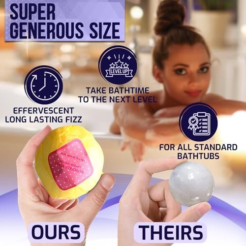 Bath Bombs Gift Set - Ultra Bubble XXL Fizzies (6 x 4.1 oz) with Natural Dead Sea Salt, Cocoa & Shea Essential Oils - Best Birthday Gift for Her/Him, Wife, Girlfriend, Women, Kids Avelisse