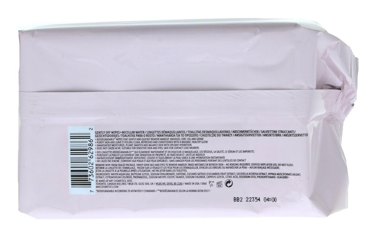 MAC Gently Off Wipes + Micellar Water | Soothing Makeup Remover Wipes Avelisse