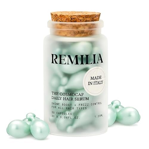 Remilia The Cosmocap Daily Hair Serum Capsules with Pro-Vitamin B5, Silk Protein & Keratin Amino Acids - Lightweight Frizz Control & Shine - 30 Capsules Avelisse