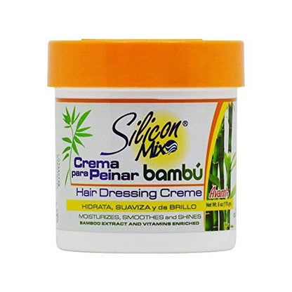 Silicon Mix Bambu Hair Dressing Cream with Bamboo Extract – Moisturizing & Repair Treatment for Dry or Damaged Hair (6 oz)