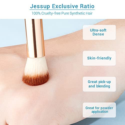 Jessup 15-Piece Bamboo Eye Makeup Brushes Set - Premium Synthetic Eyeshadow Blending, Concealer, Eyebrow & Eyeliner Brushes - görsel 6