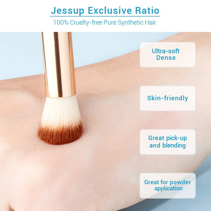 Jessup 15-Piece Bamboo Eye Makeup Brushes Set - Premium Synthetic Eyeshadow Blending, Concealer, Eyebrow & Eyeliner Brushes