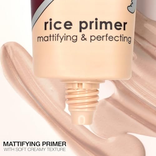 Palladio Rice Primer – Natural Rice Formula, Oil Control, Matte Finish, Beige, 0.71 oz Avelisse