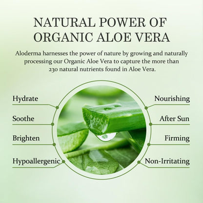 Aloderma 99% Pure Organic Aloe Vera Gel – Harvested Within 12 Hours, Natural Moisturizer for Face & Sensitive Skin (4.02 oz)