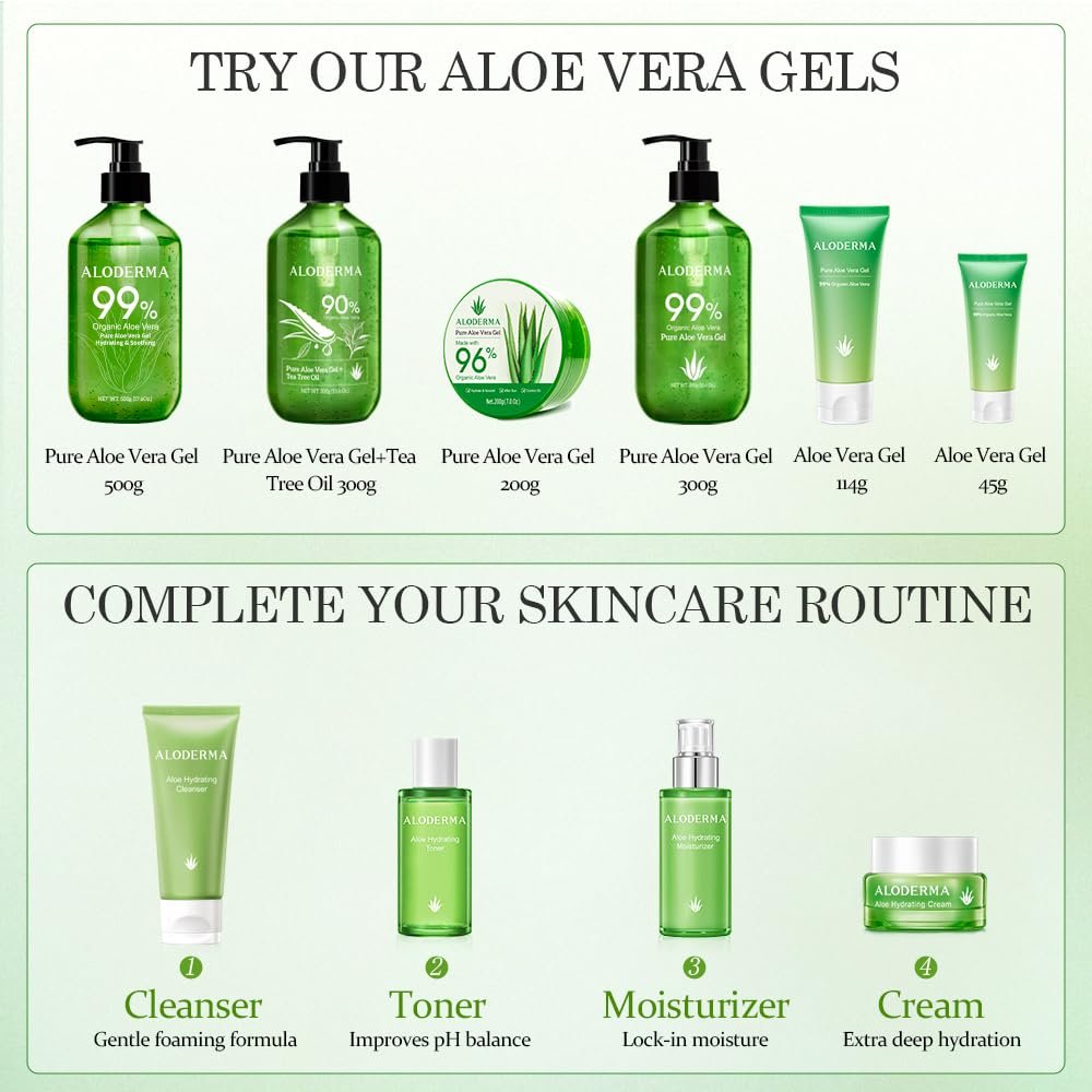 Aloderma 99% Pure Organic Aloe Vera Gel – Harvested Within 12 Hours, Natural Moisturizer for Face & Sensitive Skin (4.02 oz) - görsel 17
