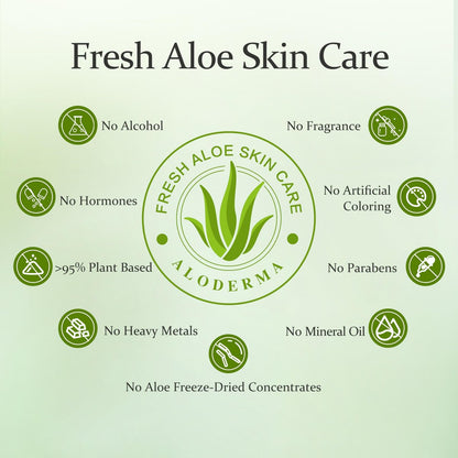 Aloderma 99% Pure Organic Aloe Vera Gel – Harvested Within 12 Hours, Natural Moisturizer for Face & Sensitive Skin (4.02 oz)