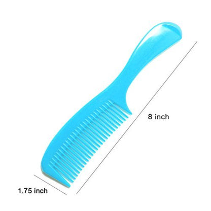LUXXII 8-Inch Colorful Styling Essentials Round Handle Comb Hair Combs (6 Pack) + 5-Inch Favorict Pocket Comb (A) - Multicolor Plastic Combs for Fine, Thick, Curly Hair - Men, Women & Kids
