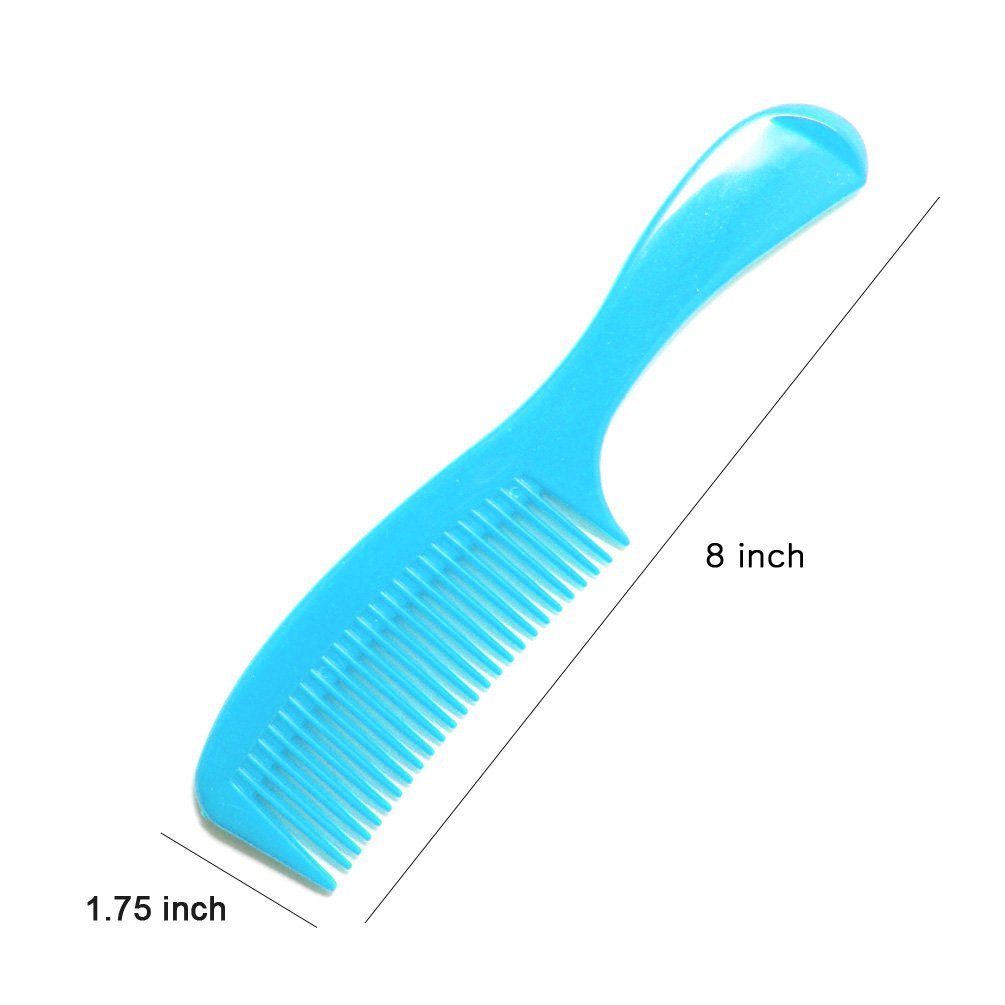 LUXXII 8-Inch Colorful Styling Essentials Round Handle Comb Hair Combs (6 Pack) + 5-Inch Favorict Pocket Comb (A) - Multicolor Plastic Combs for Fine, Thick, Curly Hair - Men, Women & Kids - görsel 13