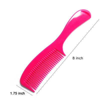 LUXXII 8-Inch Colorful Styling Essentials Round Handle Comb Hair Combs (6 Pack) + 5-Inch Favorict Pocket Comb (A) - Multicolor Plastic Combs for Fine, Thick, Curly Hair - Men, Women & Kids