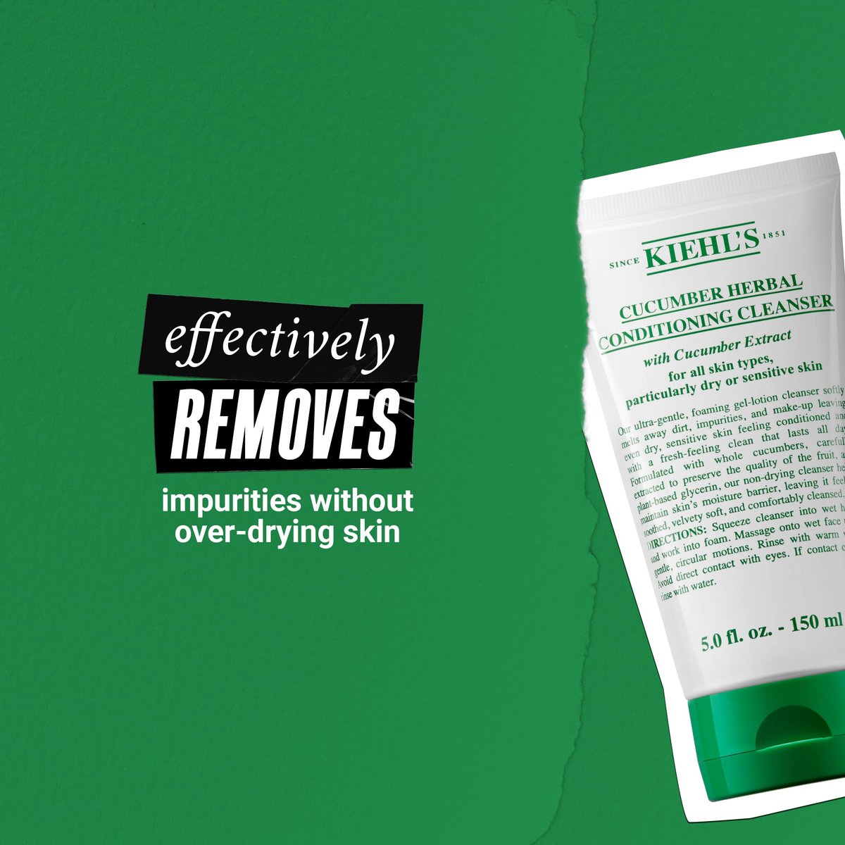 Kiehl's Cucumber Herbal Conditioning Cleanser - Gentle Face Wash for Dry & Sensitive Skin, 5 fl oz Avelisse