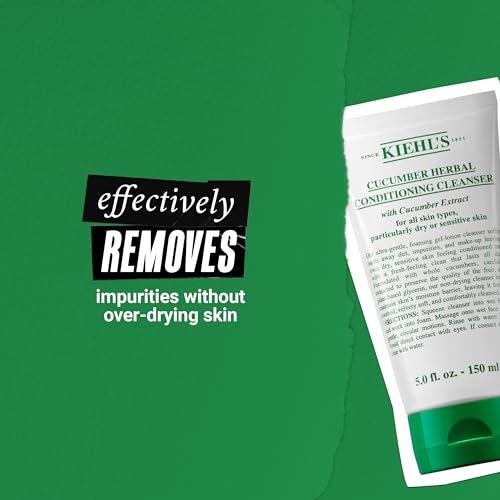 Kiehl's Cucumber Herbal Conditioning Cleanser - Gentle Face Wash for Dry & Sensitive Skin, 5 fl oz Avelisse