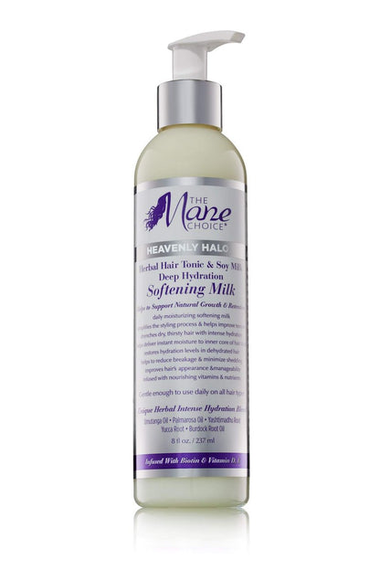The Mane Choice Heavenly Halo Herbal Hair Tonic & Soy Milk Deep Hydration Softening Milk, 8 oz