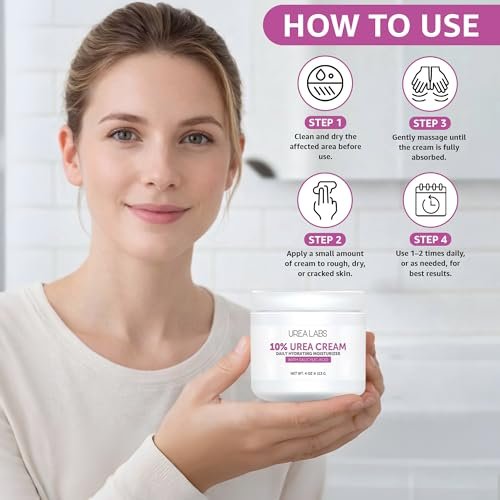 UREA LABS 10% Urea Cream with Aloe Vera, Jojoba Oil and Salicylic Acid - 150ml Hydrating Moisturizer for Dry, Chapped Hands, Feet, Face & Body - Repairs, Soothes & Nourishes Rough, Dry Skin - 4 Oz Avelisse