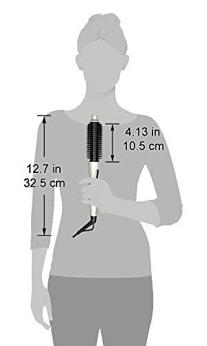 MIRACOMB Hair Curler Straightening Brush Ceramic Tourmaline Cool Touch PRO Multi Styler with 5 Heat Adjustments 1 Inch Barrel Auto Shut Off, Pearl White Avelisse