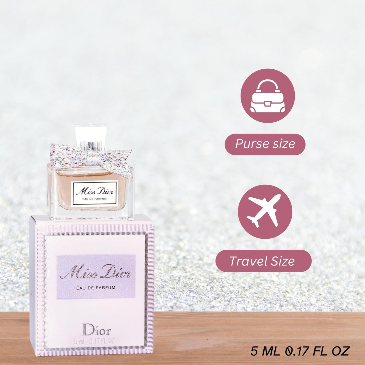 Miss Dior Eau de Parfum Mini Splash for Women, 0.17 oz Avelisse