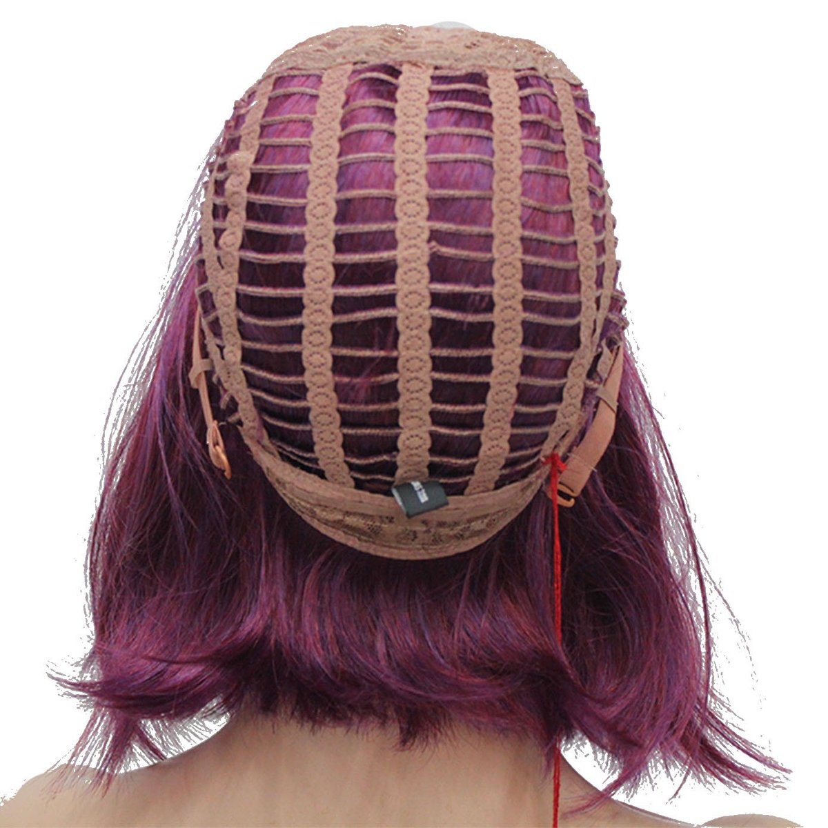 Lydell Women's Natural Wigs Wine Red Purple Medium Bob Style Synthetic Full Wig Avelisse