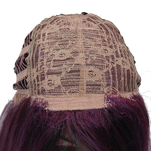 Lydell Women's Natural Wigs Wine Red Purple Medium Bob Style Synthetic Full Wig Avelisse