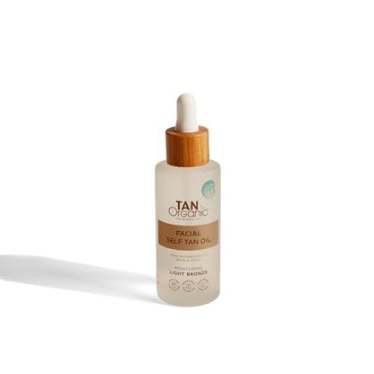 TanOrganic Self Tanning Face Serum 1.7 oz | Organic Facial Self Tanner | Hydrating Glow Drops for Natural Bronze | Vegan & Lightweight